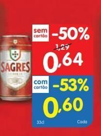 Minipreço Lata de cerveja sagres promoção