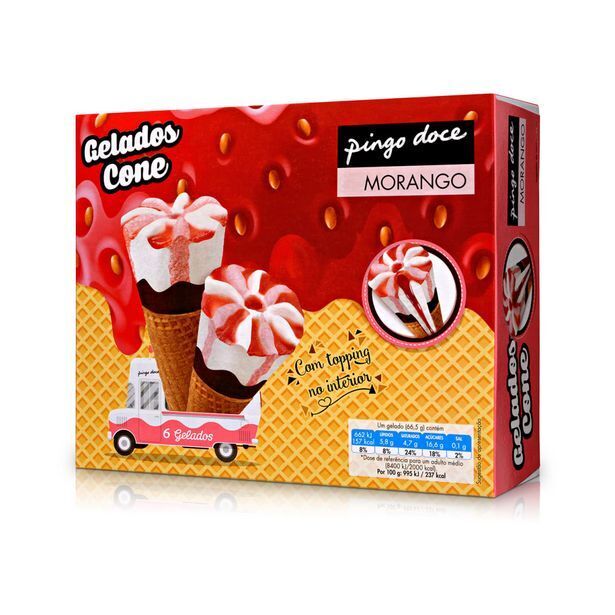 Promoção Gelado cones de doce de morango pingo doce em Pingo Doce