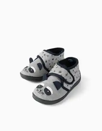 Pantufas para menino 'camping', cinza/azul escuro