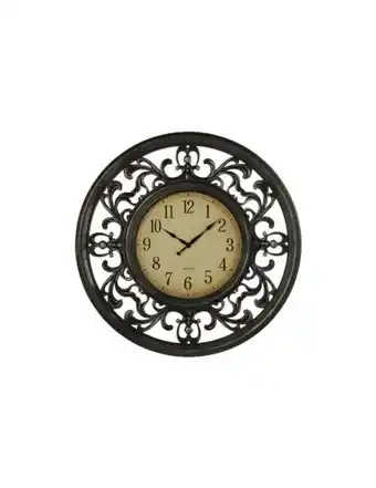 Relogio parede resina negro prateado 75 - 22952
