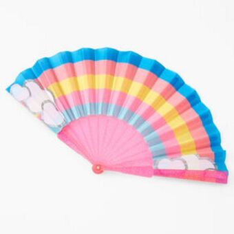 Claire's Claire's club glitter rainbow folding fan promoção