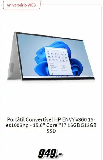 Portatil Conventivel HP Envy 15.6" Core i7 512GB SSD