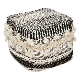 Hôma Puff lurex preto e bege com tassels promoção