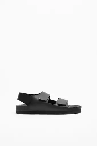 ZARA Sandália pele tiras promoção