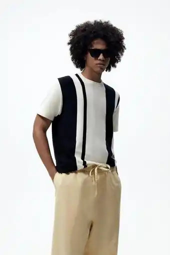T-shirt de malha com riscas verticais