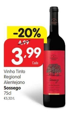 Minipreço Vinho tinto sossego promoção