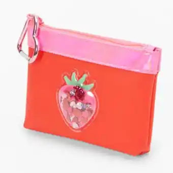 Red strawberry shaker mini keyring wristlet