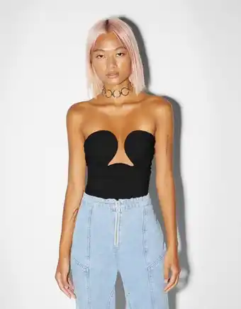 Bershka Top tule corset decote coração promoção