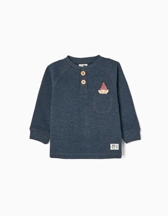 Zippy Sweat textura waffle em algodão para bebé menino 'gnomo', azul escuro promoção