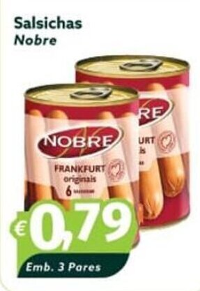 Roque Supermercados Salsichas Nobre promoção