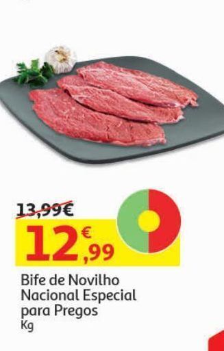 Auchan Novilho bife p/pregos:kg promoção
