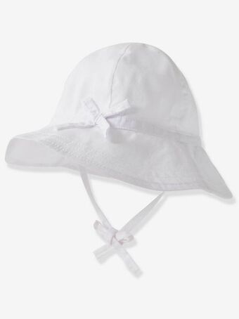 Chapéu de sol para bebé - branco claro liso