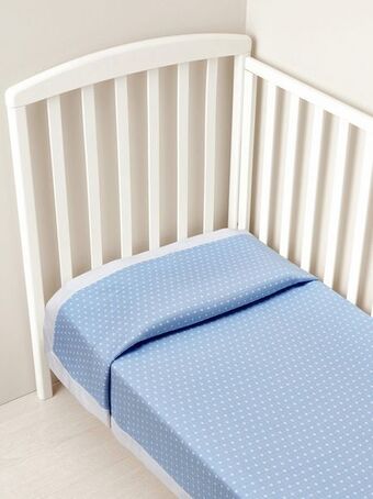 Prénatal Cobertor de cama de verão azul claro com borda branca - prénatal promoção