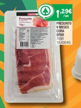 Spar Presunto 9 Meses Cura Spar 70g promoção