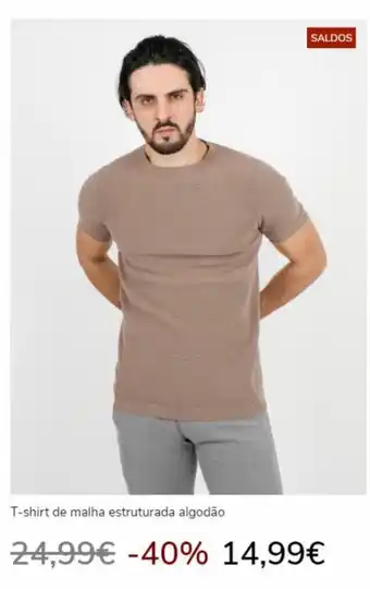 Suits Inc T-Shirt de Malha Estrutarada algodao promoção