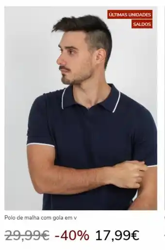 Polo de Malha com gola em V