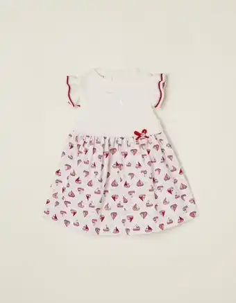 Zippy Vestido combinado para recém-nascida, branco/vermelho promoção