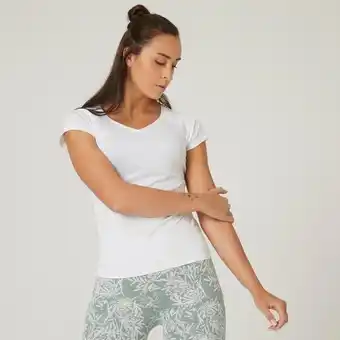 Segunda vida t-shirt slim de ginástica em algodão extensível