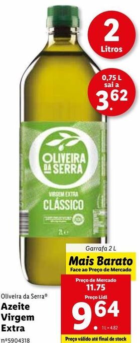 Lidl Azeite extravirgem oliveira da serra promoção