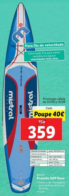 Lidl Prancha de surf promoção