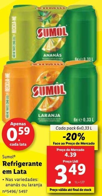 Refrigerante de laranja sumol