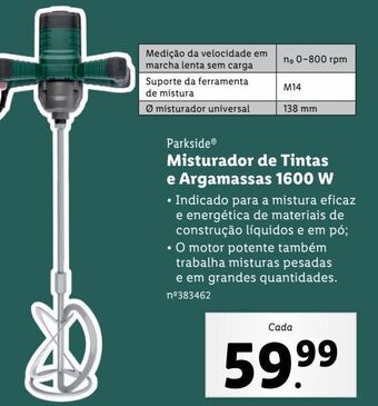Lidl Misturador de tintas parkside promoção