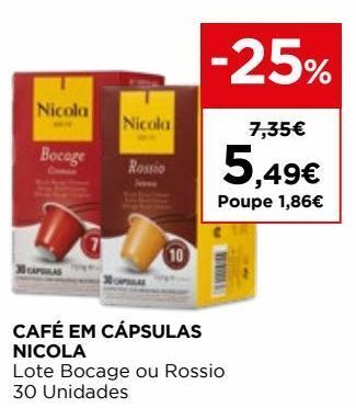 El Corte Inglés Cápsulas de café nicola promoção