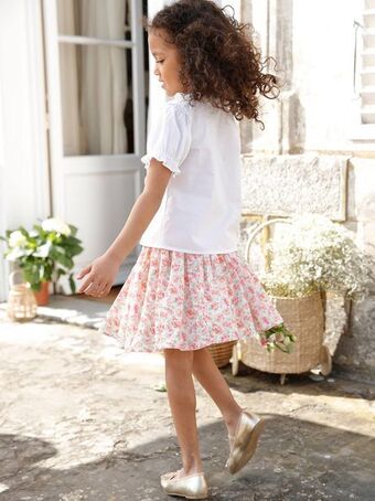 Vertbaudet Saia de cerimónia, às flores, para menina - branco claro... promoção