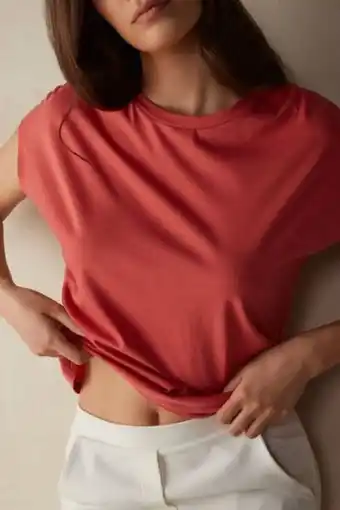 Camisola manga curta decote redondo em algodão sup...