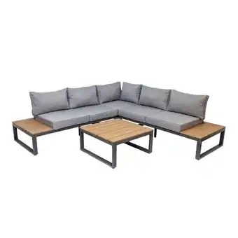 Hôma Conjunto de jardim manilla em alumínio efeito madeira promoção