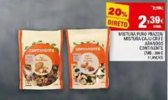 Continente Mistura Puro Prazer/Mistura Caju Cru e Arandos Continente 200g promoção