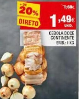Continente Cebola Doce Continente 1Kg promoção