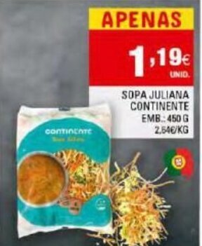 Continente Sopa Juliana Continente 450g promoção
