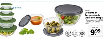 Lidl Conjunto de Recipientes de Vidro com Tampa promoção