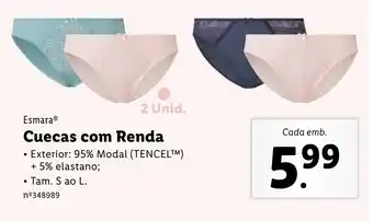 Lidl Cuecas com Renda promoção