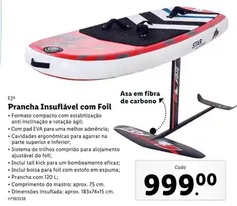 Lidl Prancha Insuflável com Foil promoção