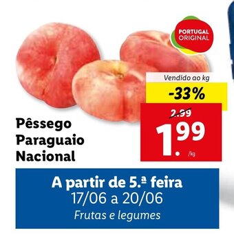 Lidl Pêssego Paraguaio Nacional promoção