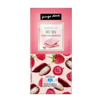 Pingo Doce Tablete de chocolate ruby com framboesa pingo doce promoção