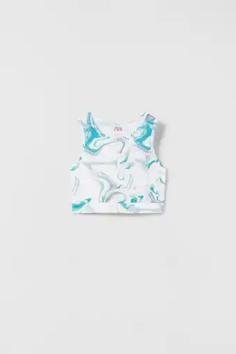 ZARA Top sporty estampado cut out promoção