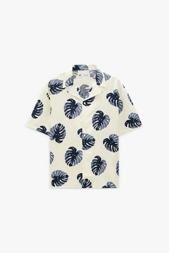 ZARA Camisa com estampado de folhas promoção