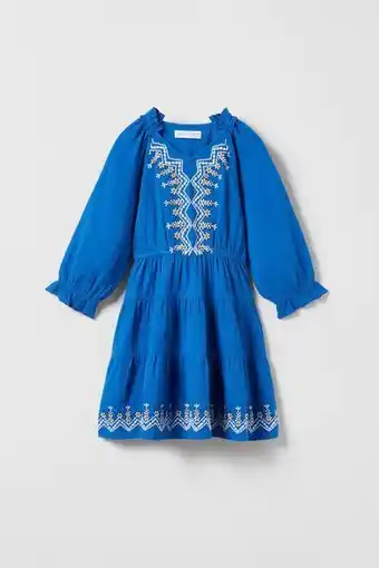 ZARA Vestido com textura e bordados promoção