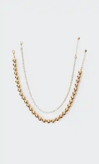 Conjunto de 2 colares com bolas e coração