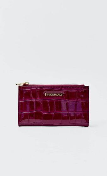 Porta-moedas básico com efeito de crocodilo