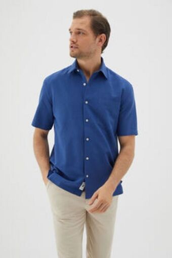 Springfield Camisa lisa manga corta lino promoção