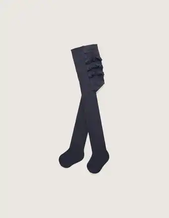 Collants com folhos para bebé menina, azul escuro