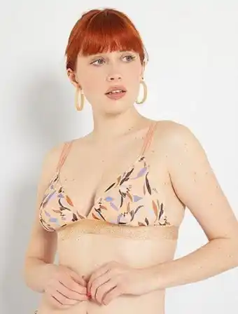 Soutien em forma de triângulo em tule estampado