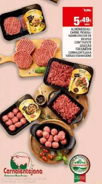 Continente Almôndegas/Carne Picada/Hambúrguer de Bovino Continente promoção