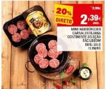 Continente Mini Hambúrguer Carnalentejana Continente promoção