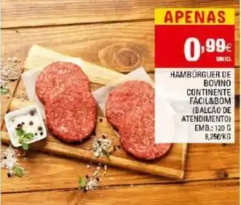 Continente Hambúrguer de Bovino Continente 120g promoção