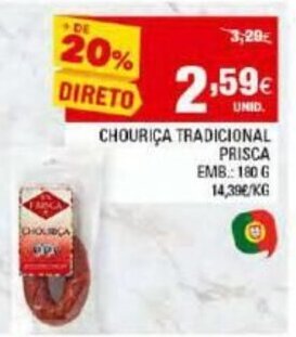 Continente Chouriça Tradicional Prisca 180g promoção